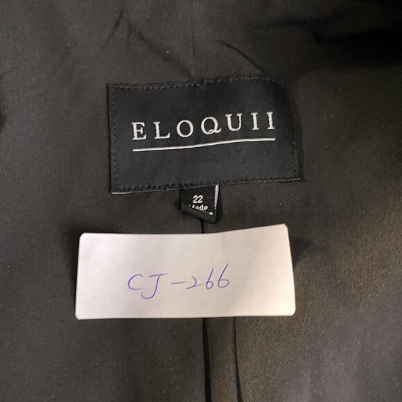Eloquii Blazer Jacket Black Cotton Blend One Butto - Picture 2 of 8